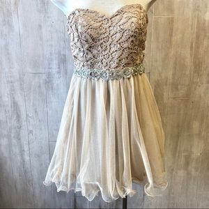 Tan/Gold CITY TRIANGLES dress